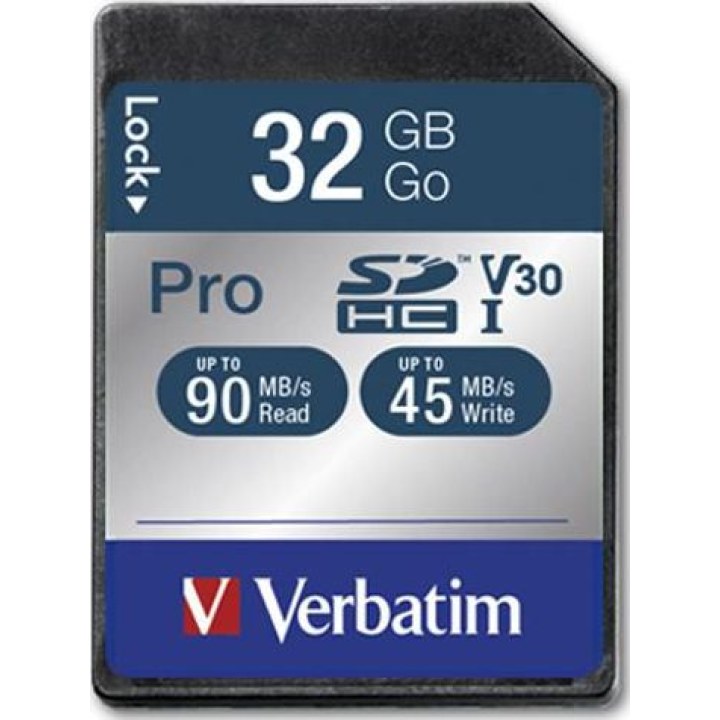 VERBATIM Pro 32 GB SDHC memory card UHS Class 10 black
