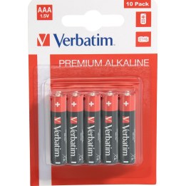 VERBATIM 49874 batterie alcaline AAA premium nere, confezione da 10