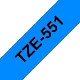 Brother TZE551 laminated label tape black on blue 24 mm