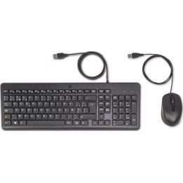 HP 150 Wired Mouse and keyboard Mouse included Home/Office USB AZERTY Belgian Black