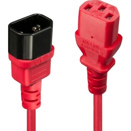 Lindy 30477 cable de transmisión Negro, Rojo 1 m C14 acoplador C13 acoplador