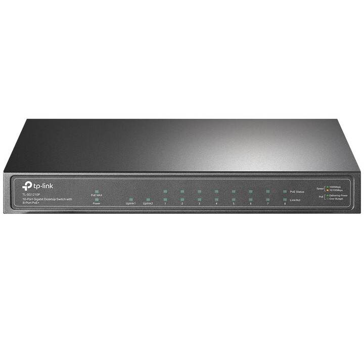 TP-LINK TL-SG1210P Gigabit Ethernet (10/100/1000) Connexion Ethernet, supportant l'alimentation via ce port (PoE) Gris