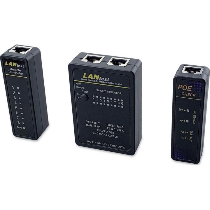 EQUIP 129968 network cable tester RJ45 BNC PoE black