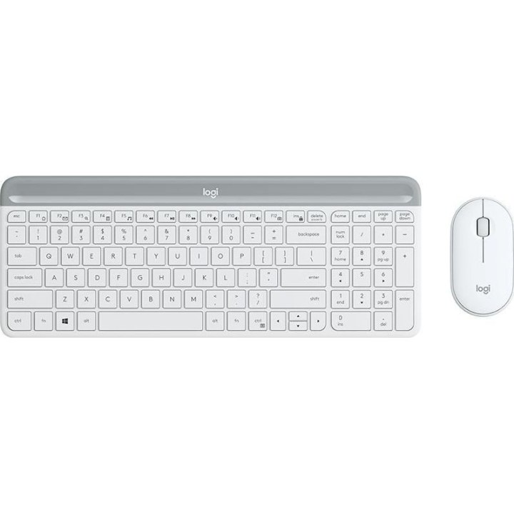 Logitech MK470 Slim Wireless Desktop Set wireless keyboard and mouse white