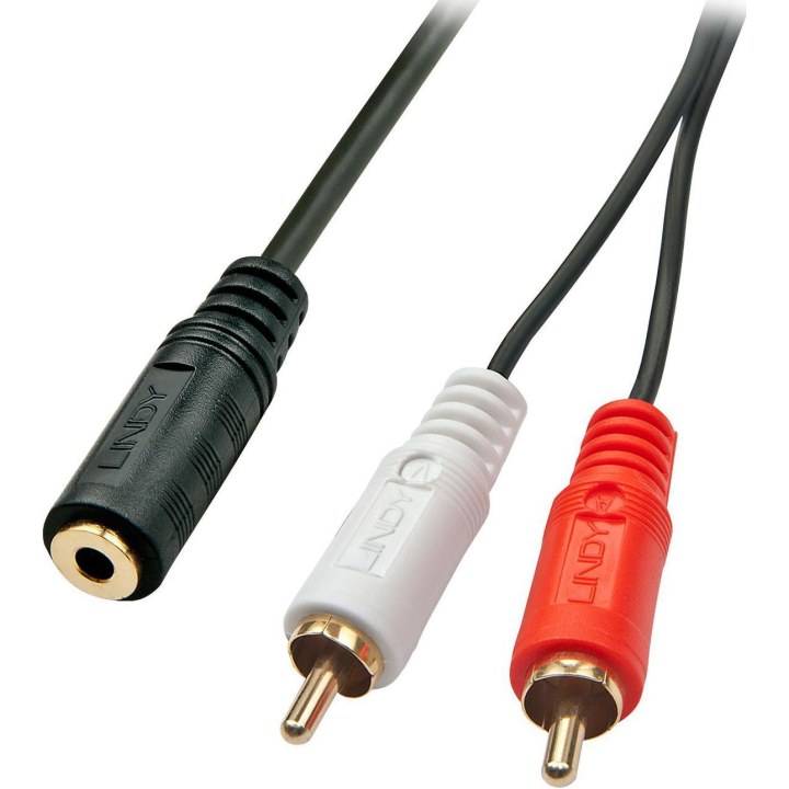 Lindy 0.25m AV Adapter Cable - 3.5mm Female to 2 x RCA Male