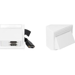 VivoLink WI221292 caja mural HDMI + DisplayPort + 3,5 mm blanca