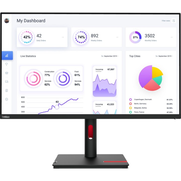 Monitor Thinkvision T32p-30 de 31,5 polegadas, 4K UHD, com painel IPS