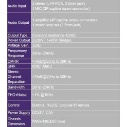 VivoLink VL120004 audio amplifier 2.0 channels Home Black