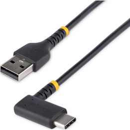 STARTECH.COM 1ft 30cm USB A to C Charging Cable, Right-Angle, Heavy-Duty, Fast-Charge USB-C Cable, Durable and Rugged, Aramid Fi