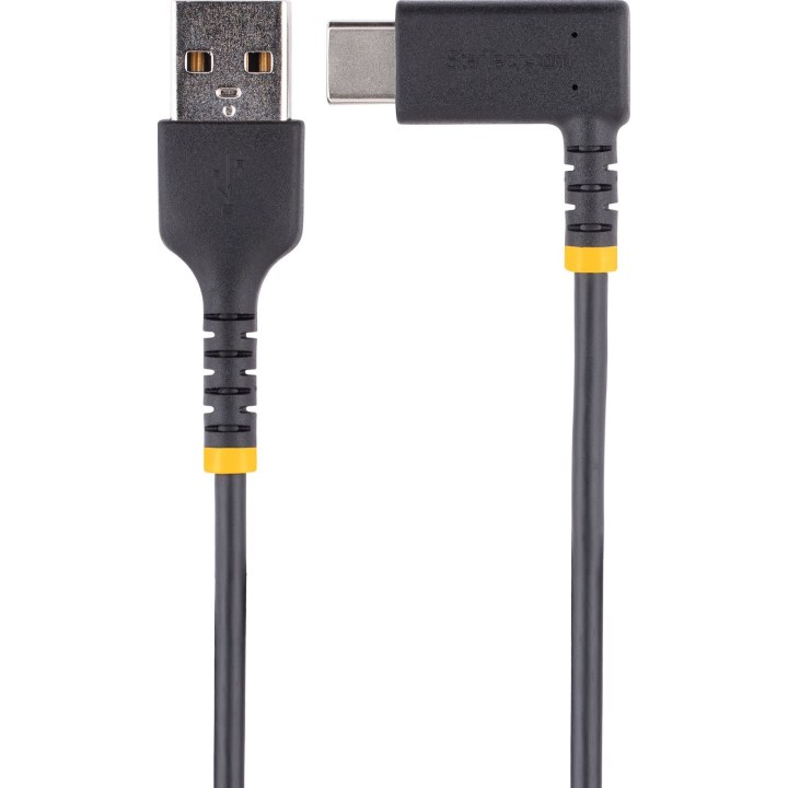 STARTECH.COM Cabo de carregamento USB A para C de 1 pé (30 cm), em ângulo reto, de alta resistência, com carregamento rápido USB