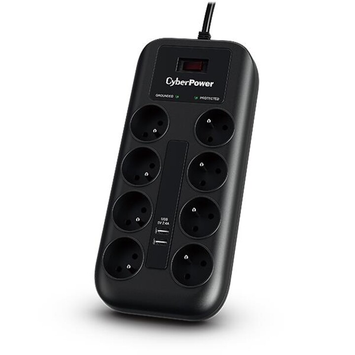 CyberPower Tracer III P0820SUF0-FR voltage limiter Black 8 outputs AC 200 - 250 V 1.8 m