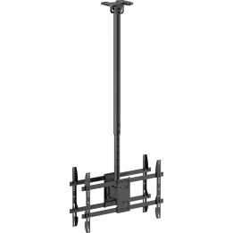 Supporto da soffitto Equip 43"-86"/2TFT 50 kg, da retro a retro, nero, versione leggera, confezione per la vendita al dettaglio