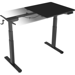 BOX Electrically height-adjustable table with split tabletop, 140 x 70 cm
