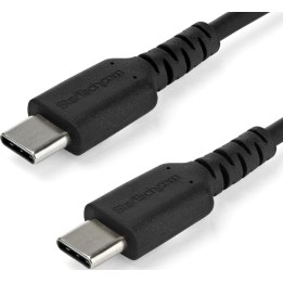 STARTECH.COM Cable USB-C de 1 m (3 pies), cable USB 2.0 tipo C resistente para datos y carga, macho a macho, negro