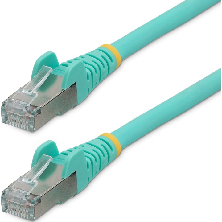 STARTECH.COM 3m CAT6a Ethernet Cable Aqua Low Smoke Zero Halogen LSZH 10GbE 100W PoE S/FTP Snagless RJ-45 Network Patch Cord