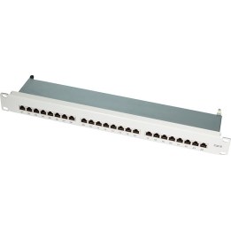LogiLink CAT6 Patch Panel, 19", 1U, 24-port, Grey