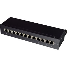 LogiLink 12-port Cat6A STP desktop patch panel, black