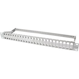 Keystone patch panel, 1U. 48 ports. Shielded. Grey. LogiLink