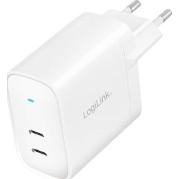 Chargeur LogiLink 2xUSB-C 40 W blanc
