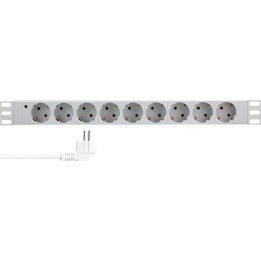 LogiLink 9-socket 19" PDU, Light Grey