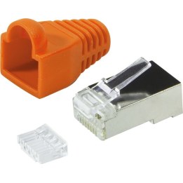 Modular RJ45 Cat.6 STP plug, orange, 100 pcs