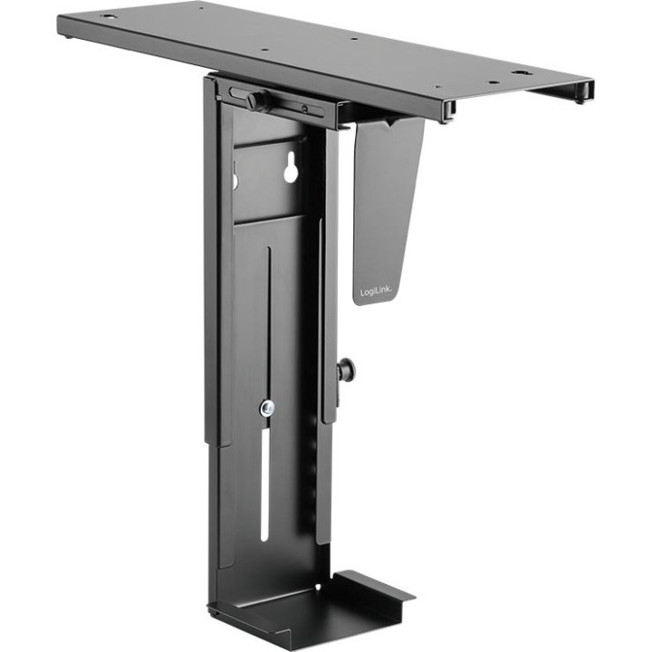 Adjustable under-desk CPU mount, rotatable, sliding
