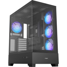 FSP M370-BA Gehäuse Midi Tower mITX, mATX, ATX (BTF) Schwarz ARGB