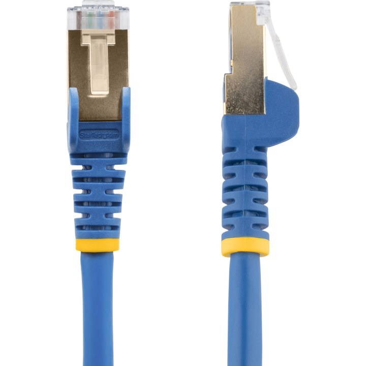 Câble Ethernet Cat6a de 2 m - blindé (STP) - Câble réseau Cat6a - Câble de raccordement Cat6a - Cat 6a - Bleu