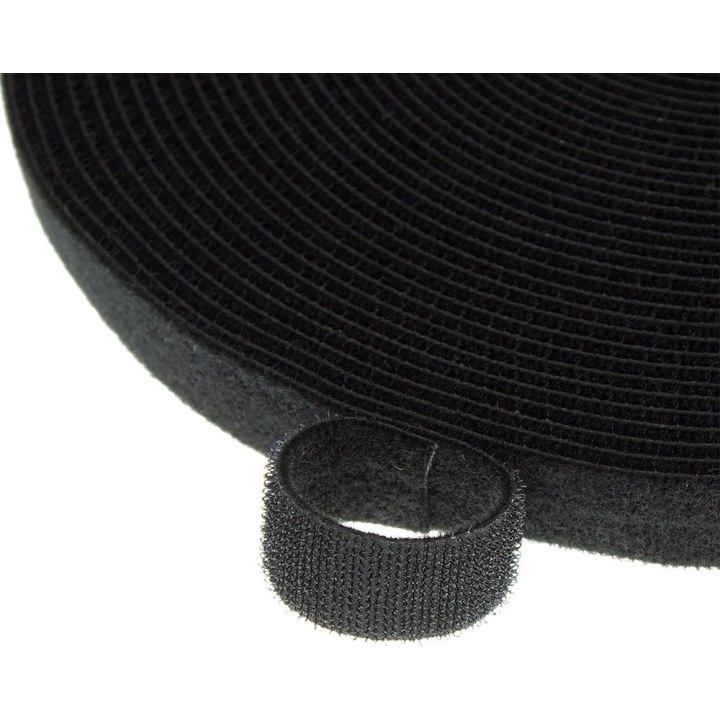 ACT CT4043 Klettband extra stark 20 mm 25 m Schwarz