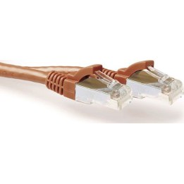 Brown 30.00 meter SFTP CAT6A patch cable snagless with RJ45 connectors