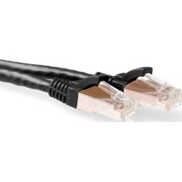Black 25 meter SFTP CAT6A patch cable snagless with RJ45 connectors