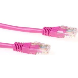 Pink 10 meter U/UTP CAT6 patch cable with RJ45 connectors