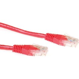 Red 7-metre U/UTP CAT6A patch cable with RJ45 connectors