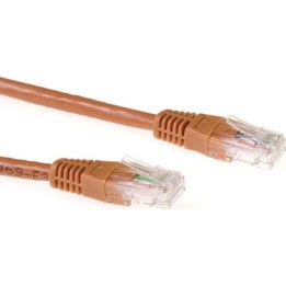 Brown 20-metre U/UTP CAT6A patch cable with RJ45 connectors