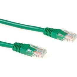 Green 15 meter U/UTP CAT5E patch cable with RJ45 connectors