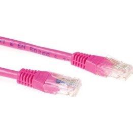 Cable de conexión rosa de 7 metros U/UTP CAT6A con conectores RJ45