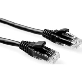 Black 20 meter U/UTP CAT6 patch cable snagless with RJ45 connectors