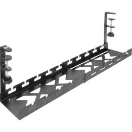 Under-desk extendable cable management tray with clamp mount, 43–72 cm
