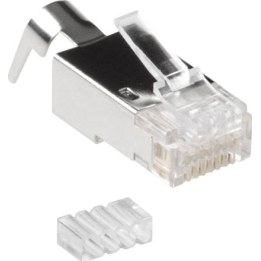 RJ45 (8P/8C) CAT6A shielded modular connector for round cable with solid or stranded conductors