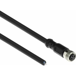 Cable de sensor industrial de 5,00 metros, con conector hembra M8A de 3 pines a extremo abierto, cable Ultraflex Xtreme de TPE,