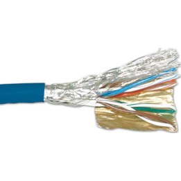 CAT6 S/FTP PVC stranded patch cable, blue, 305 m