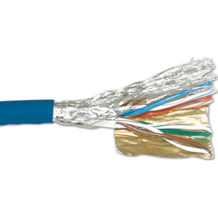 CAT6 S/FTP PVC stranded patch cable, blue, 305 m