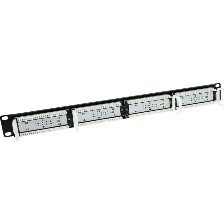 CAT5E unshielded patch panel, 24 ports, 45°