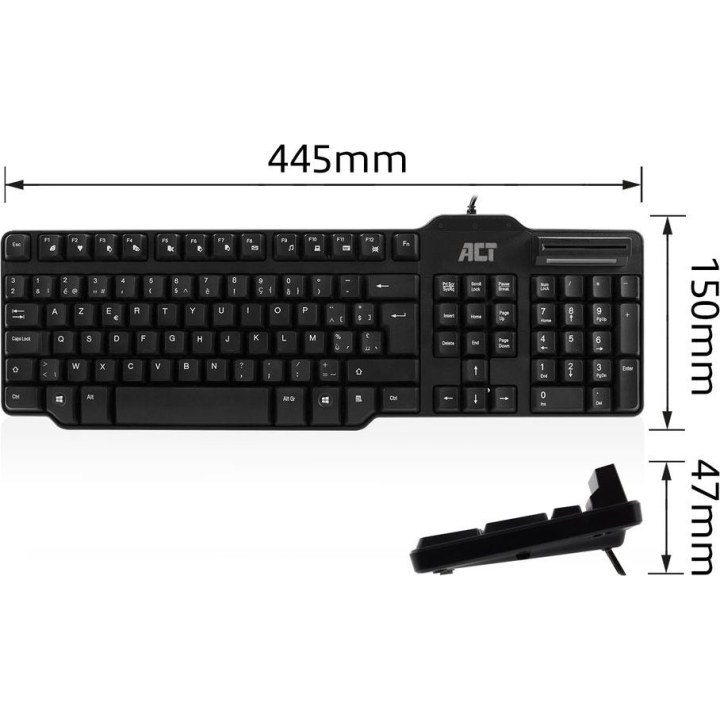 Wired keyboard with smart card reader (AZERTY/BE layout)
