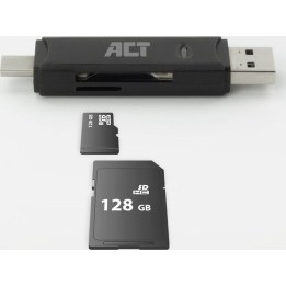 ACT AC6375 lector de tarjeta USB 3.2 Gen 1 (3.1 Gen 1) Negro