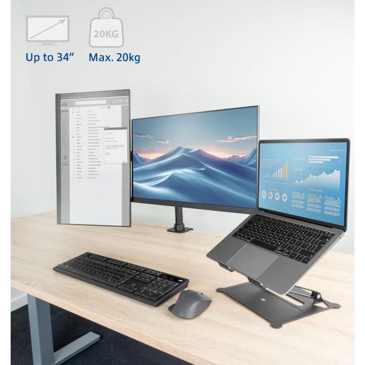 Braço para monitor de 34 polegadas «Office Solid Pro», para 2 monitores