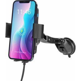 Automatic smartphone car mount with wireless charging