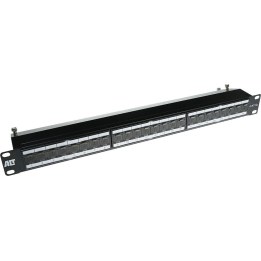 CAT6A shielded patch panel, 24 ports, with cover