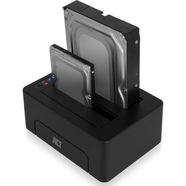 Estação de acoplamento dupla para HDD/SSD SATA de 2,5 polegadas e 3,5 polegadas, USB 3.2 Gen1