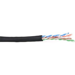 Cable de conexión trenzado CAT6 U/UTP negro, 100 m